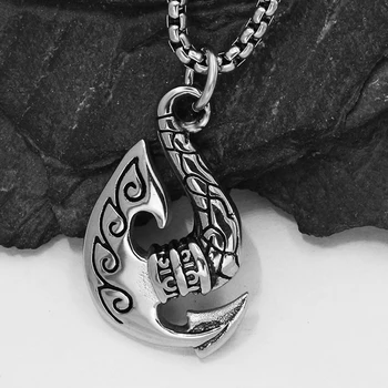 

Antique silver personalized Viking boat anchor necklace free ship