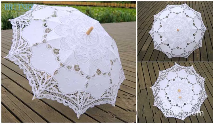 BRITNRY модный зонт от солнца хлопок вышивка Свадебный зонтик кружева белый зонтик свадебные аксессуары