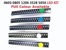 100pcs = cores x 20 5 pcs 5050 5730 3528 1206 0805 0603 Kit SMD Diodo LED Diodo Variedade Verde/VERMELHO/Branco/Azul/Amarelo