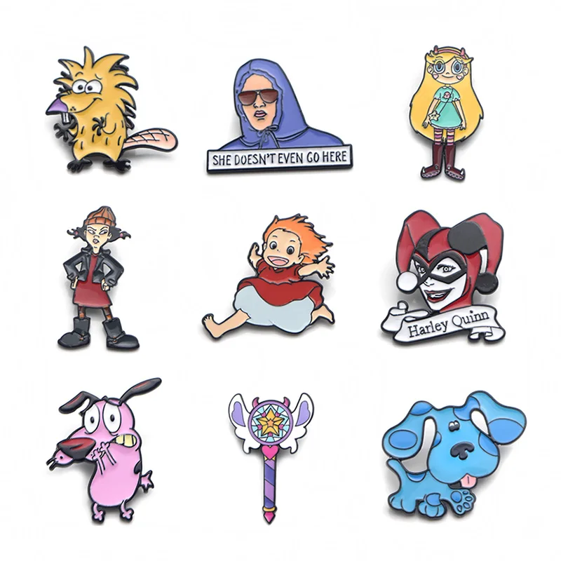 

V109 Star The Forces of Evil and Dogs Pin Metal Enamel Pins and Brooches Fashion Lapel Pin Backpack Bags Badge Collection Gifts