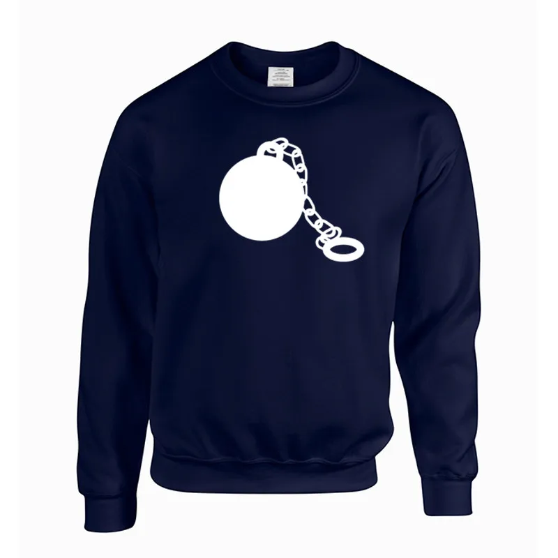 Free delivery BALL AND CHAIN PRISONER CONVICT ESCAPEE FUGITIVE Print Anime Fashion Streetwear Fitness Men's Sportswear Hoodies | Мужская
