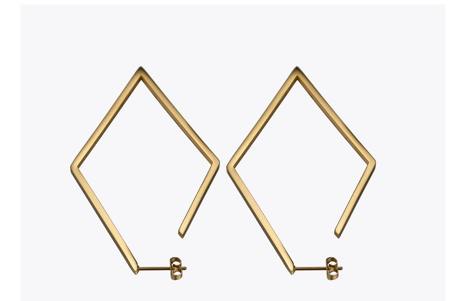 Enfashion ювелирные изделия геометрические большие ромбовидные серьги золотого цвета из нержавеющей стали длинные висячие серьги для женщин серьги EB171035