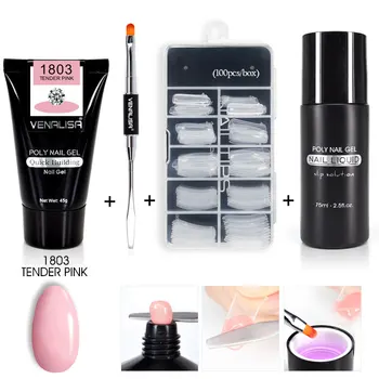 

#71068 Venalisa Poly Gel nail art acrylic gel 45g Crystal Extend UV Nail Gel Builder Led UV Gel Lacquer transparent nail kit