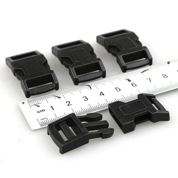 

20pcs Outdoor Products Black Plastic Buckle Withandfixed Risers Bracelet buttons box paracord buckles