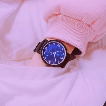 

Fashion Blue Ray Black Brown Leather Women Quartz Watches Unique Big Dipper Pattern Cool Ladies Leisure Wristwatch Female Hours