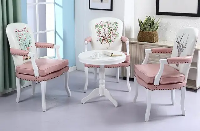 Cheap American single solid wood leisure chair retro European style armrest cafe dining chair study bedroom computer chair Cheap American single solid wood leisure chair retro European style armrest cafe dining chair study bedroom computer chair