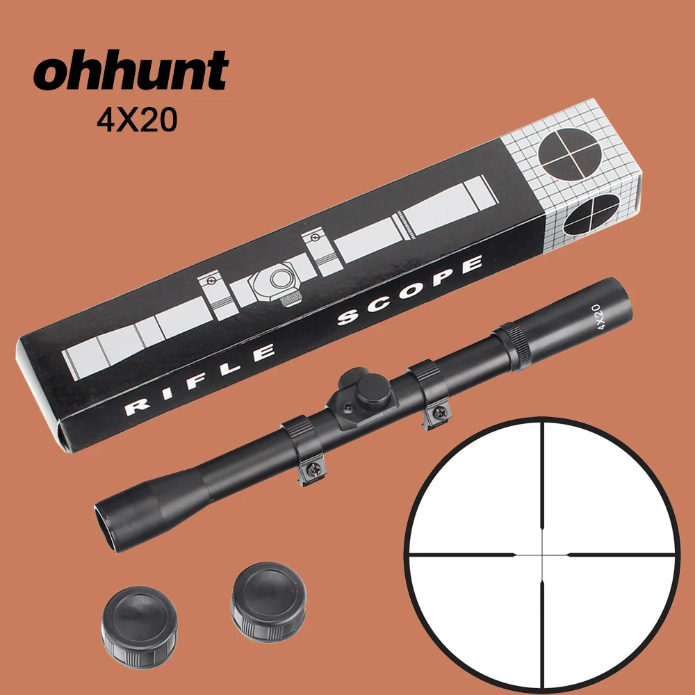 Ohhunt 4X20 тактический оптический прицел тонкий дуплексный прицел для винтовки рефлекторный прицел с кольцами ласточкин хвост для охоты. 22 калибра винтовка