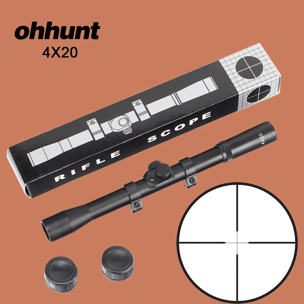 Тактический Оптический прицел ohhunt 4X20 изящный дуплексный для винтовки с кольцами