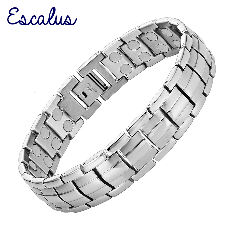 Escalus ультра прочные магнитные браслеты из нержавеющей стали двойные магниты для мужчин для облегчения боли при артрите и запястном туннеле