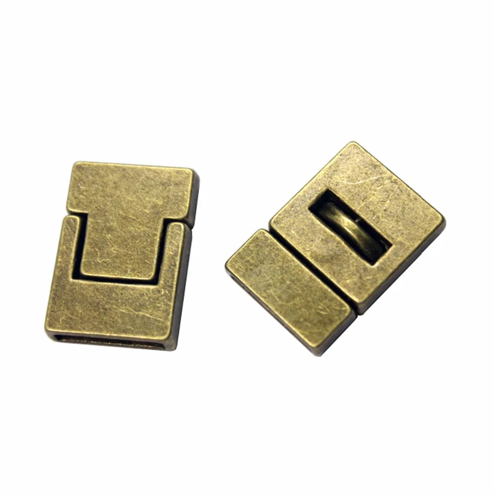 

3 Sets 15mmx2mm Hole Antique Copper Flat Magnetic Closure, Metal Clasp Hooks For Making Necklace Bracelet Jewelry