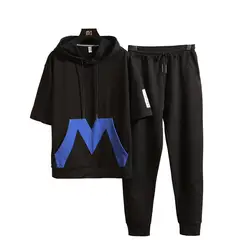 M-3XL 4XL 2019 Весна-осень спортивный костюм мужчины мода набор мужской спортивный костюм с Штаны шаровары бег спортивные мужские спортивные