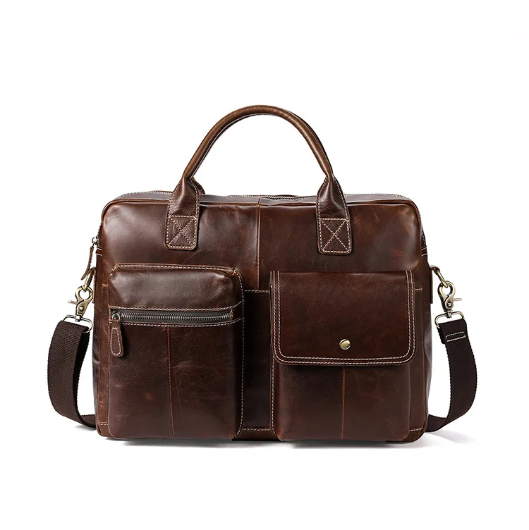 

15 inch Men's bag Shoulder messenger bag men genuine leather bags designer handbags high quality crossbody briefcase bag