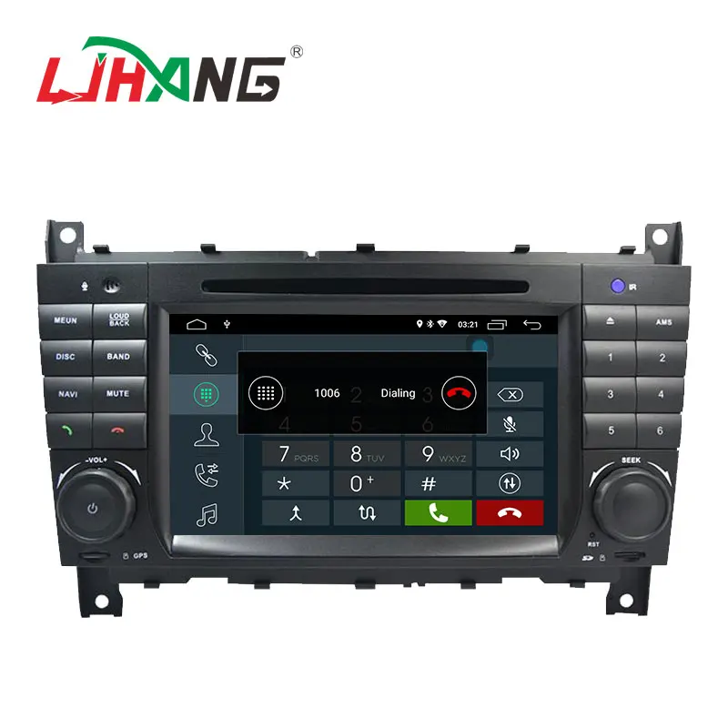 Perfect LJHANG Android 9.0 Car DVD Player Stereo For Mercedes Benz W203/CLK200/CLK22/C180/C200 GPS Navi WIFI 2 Din Car Radio headunit BT 3