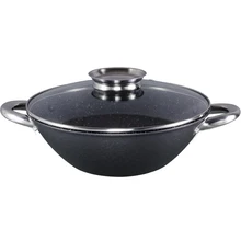 Казан Webber BE-905/28 Черный мрамор из облегченного чугуна, 3,6 л, со стеклянной крышкой