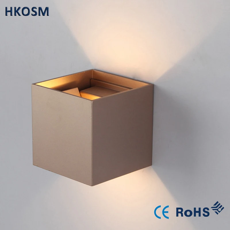 

2X DHL FREELY Modern IP65 Waterproof Outdoor Led Wall Lamp Cube Adjustable Surface Mounted 12W Wall Light Aluminum Wall Sconce