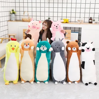 

60cm 95cm big plush Bear dog toy stuffed animal soft doll Chick Pig Bunny Deer Stuffed pillow Bed cushion gift for children
