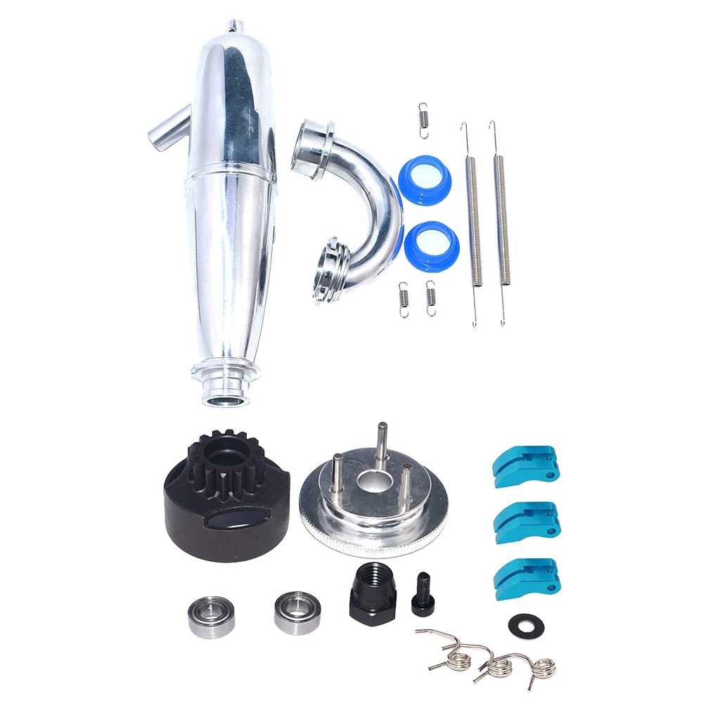 Exhaust Pipe & Flywheel Assembly Clutch for 1/8 HSP Hobao HPI VX RC Car Parts