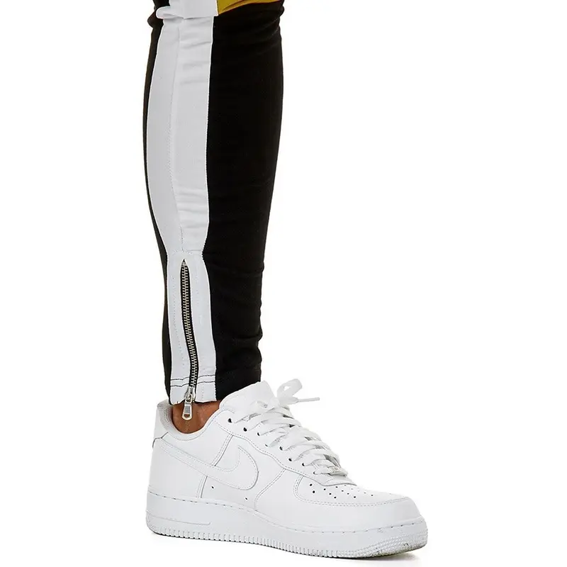 Shujin 2019 New Men Skinny Pant Bodybuilding Sportwear Bottom Male Causal Drawstring Patchwork Trousers Streetwear Plus Size