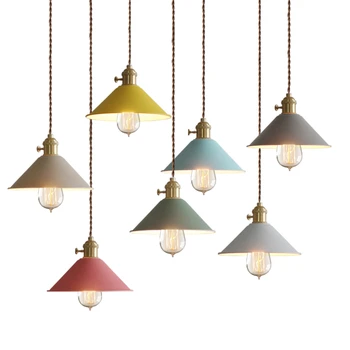 

Modern Kitchen Dining & Bar Pendant Lights E27 Dining Room Pendant Lamps Colorful Aluminum Lamp Shade Luminaire for Home Lightin