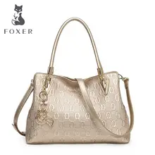 FOXER2016 new luxury fashion Superior Cowhide Leather handbag brand-name products 100% high-quality women well-known