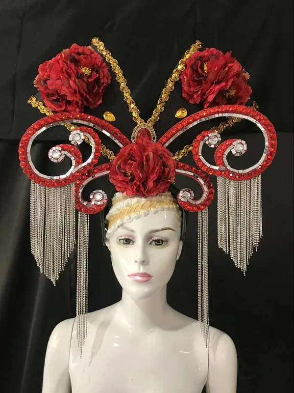 Latin Dance Samba Accessories Fashion Exquisite Headdress Feathers