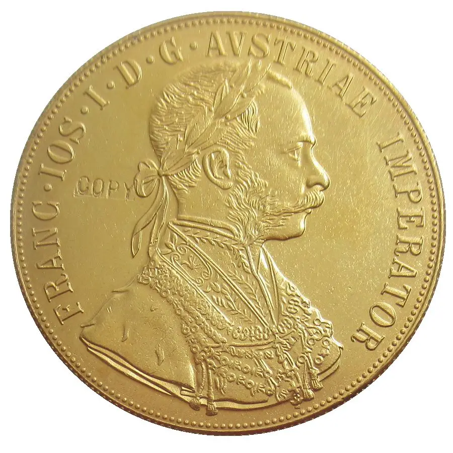 

1898 Austria - Habsburg 4 Ducats - Franz Joseph I Diameter 40MM Real Gold-Plated Coins COPY