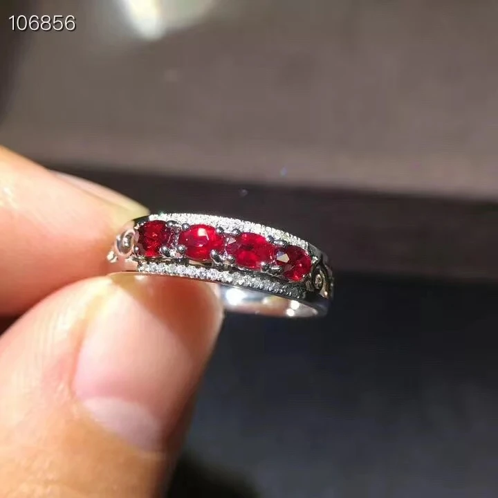 KJJEAXCMY Fine jewelry серебро 925 пробы инкрустированное натуральным Рубином кольцо Поддержка обнаружения mkjiuo