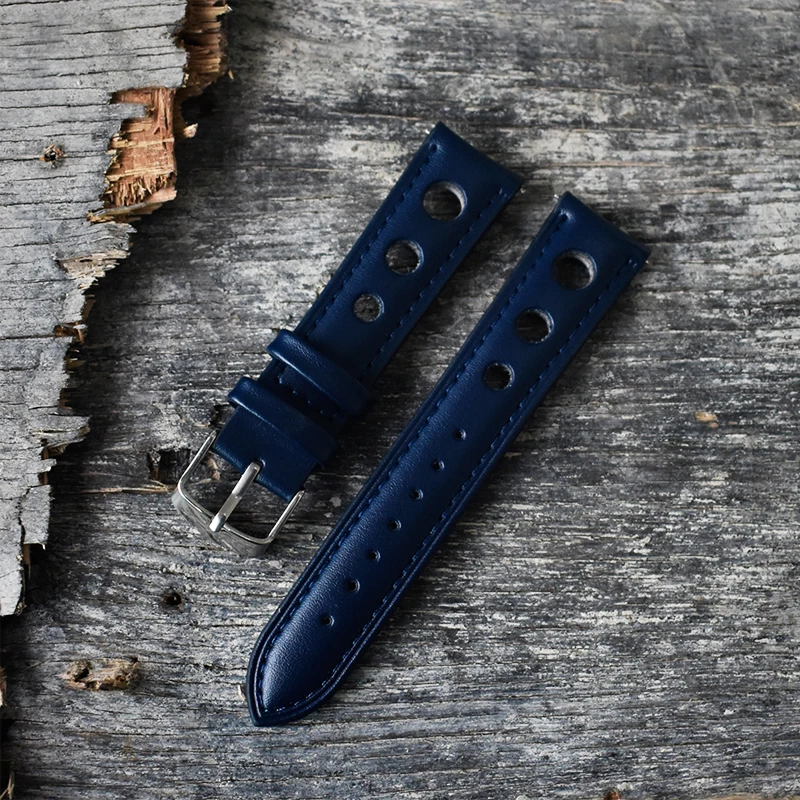 Onthelevel Handmade Retro Genuine Leather Watch Band Strap 18mm 20mm 22mm Man Women Wrist Watchbands Belt Silver Polished Buckle