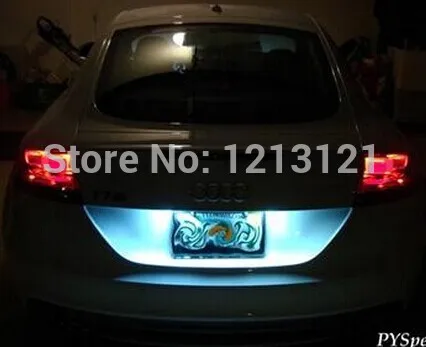 

SCOE 2X Car Styling 3SMD LED License Plate Light Bulb Source For Audi A4 A5 A6 Q5 Q7 Crystal Blue Warm White Red Yellow Green