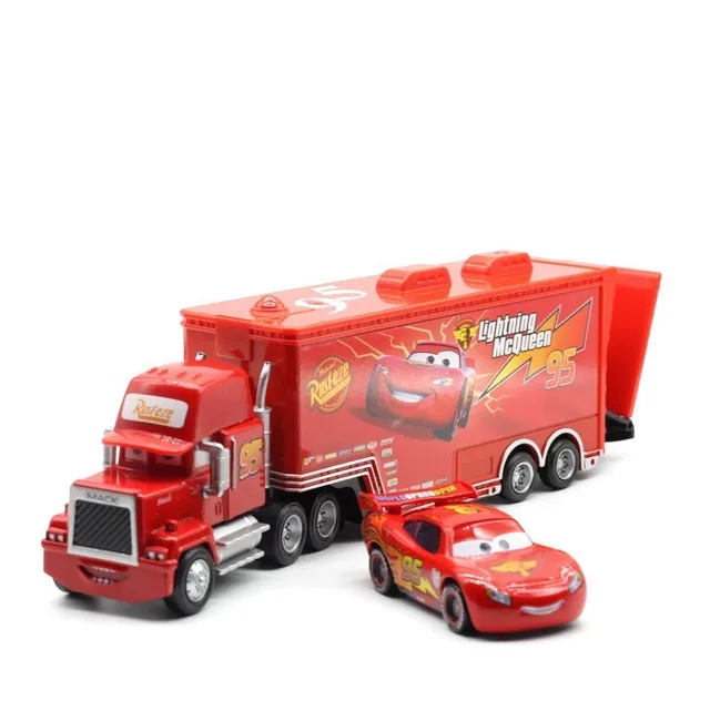 Disney Pixar Cars 2 Toys Lightning McQueen Mack Truck The King 1:55 Diecast Metal Alloy Modle Figures Toys Gifts For Children McQueen Uncle(2pcs)
