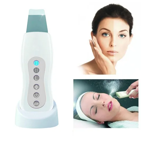 Purificador da Pele Máquina de Peeling Ultrasonic Facial Acne Cravo Remoção Vibração Massageador Esfoliante pá Limpa Hot