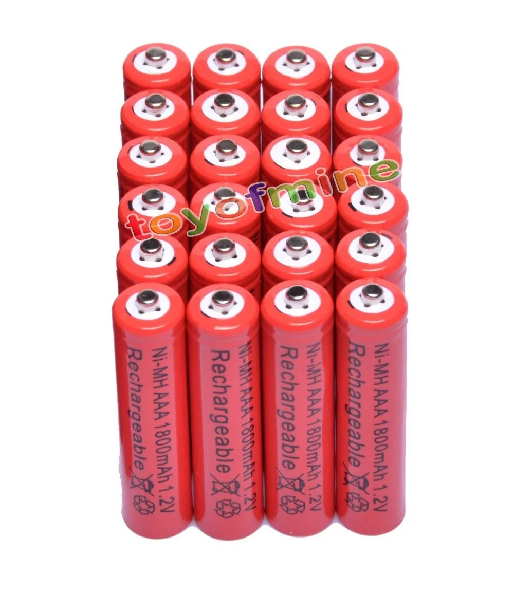 4/8/16/24/32/48 шт AAA 1800mAh 3A 1 2 V Ni MH красная аккумуляторная батарея для MP3 RC игрушки|rechargeable