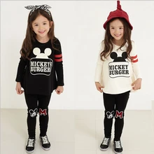 Г., одежда для малышей, комплекты одежды для маленьких девочек одежда с Минни Маус для девочек футболка с длинным рукавом+ штаны, 2 предмета, детская одежда От 2 до 7 лет для девочек