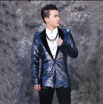 

Fashion men suits designs masculino homme terno stage costumes for singers mens sequin blazers dance clothes star style dress