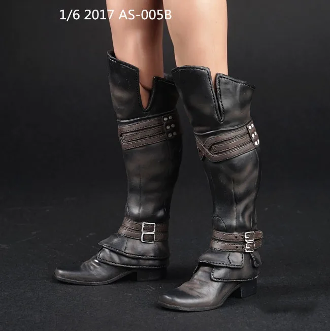 1//6 Scale Men/'s solid Cowboy Boots Shoes Model for 12/" Male Action Figure