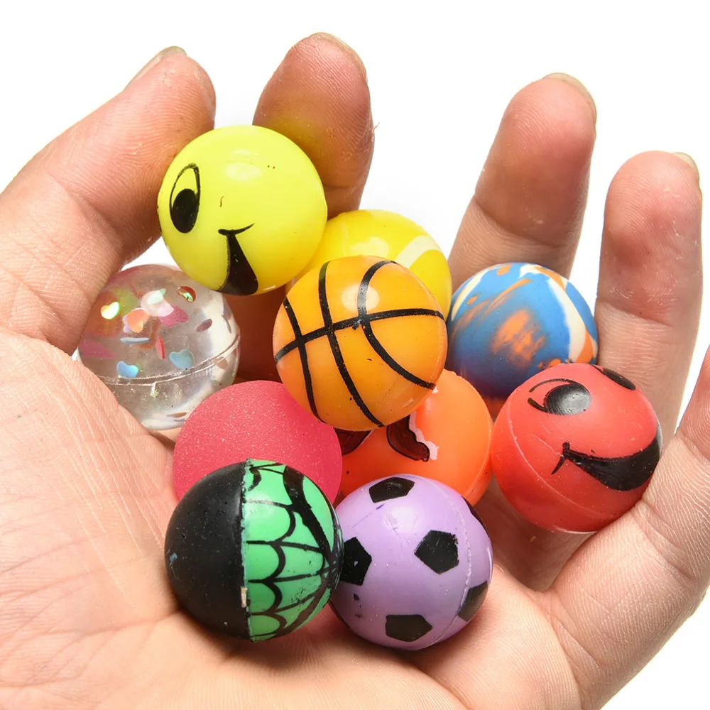 10pcs/lot mixed Funny toy balls Bouncy Ball child elastic rubber ball Children kids of pinball