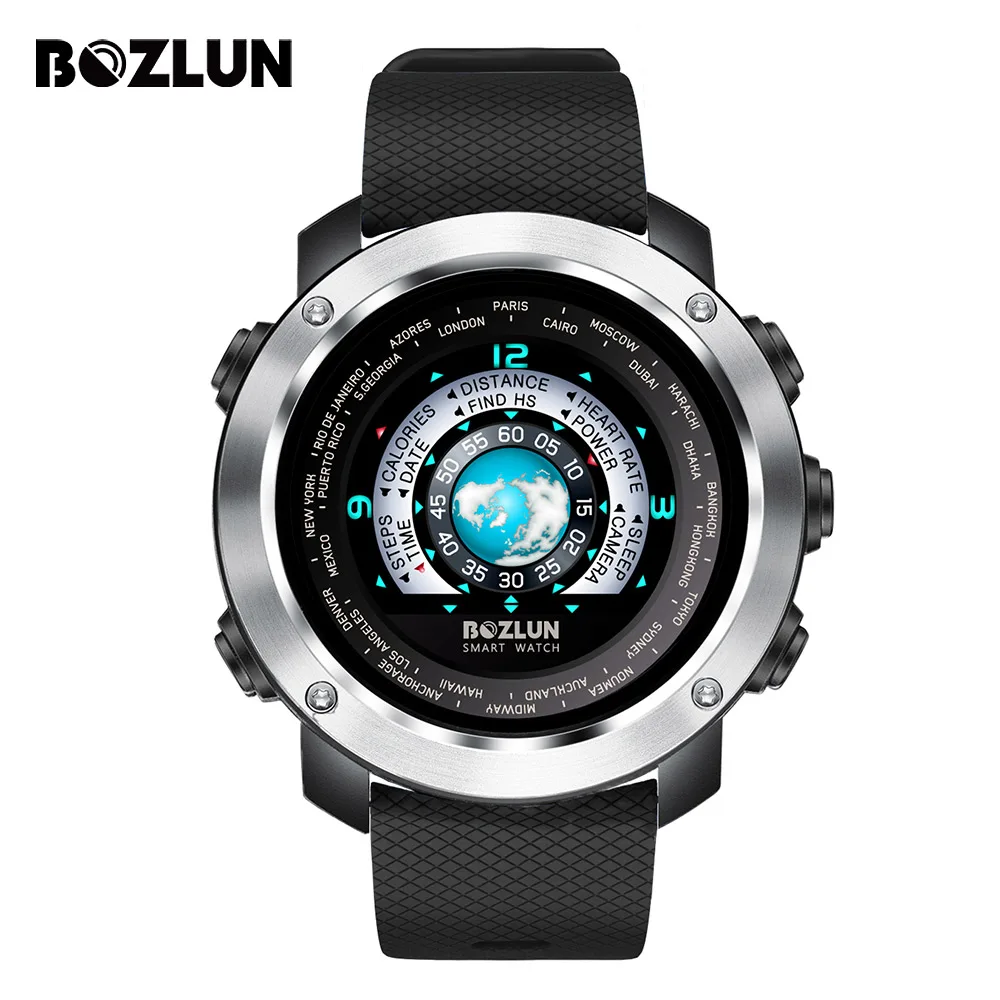 Fashion Men's Smart Watch for iPhone Android with Heart Rate Monitor Pedometer Sleep Track Colorful Screen Dual Face Display W30