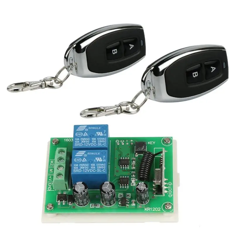 

433MHz RF Transmitter Receiver 2-Channel Transmitter 2-Channel Switch Learning Code Remote Control Receiver