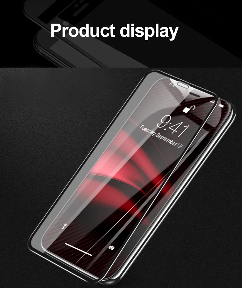 TOMKAS 5D Tempered Glass For iPhone X Xs Screen Protector Film Protective Glass on For iPhone X XS Plus 9 2018 Screen Protector