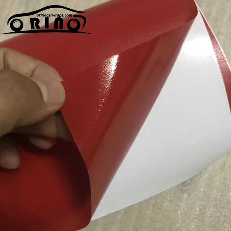 red leather vinyl film sticker-2