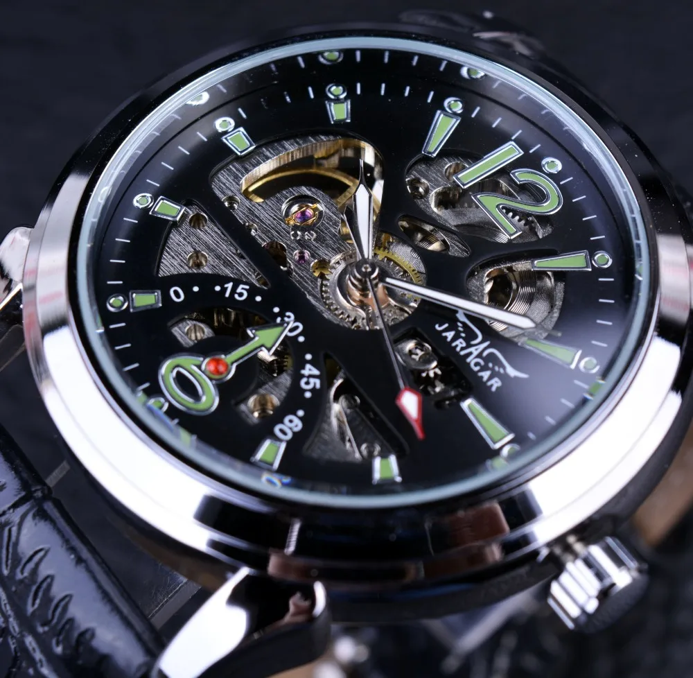 

Jaragar 2016 New Series Army Green Designer Sport Military Watch Mens Watches Top Brand Luxury Skeleton Automatic Casual Watches