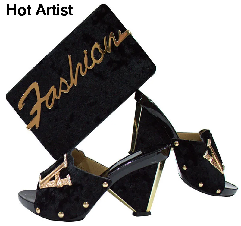 

Hot Artist New Arrival Italian Shoe With Matching Bags African Shoe And Bag Set For Party In Women Italian Party Shoes YK03