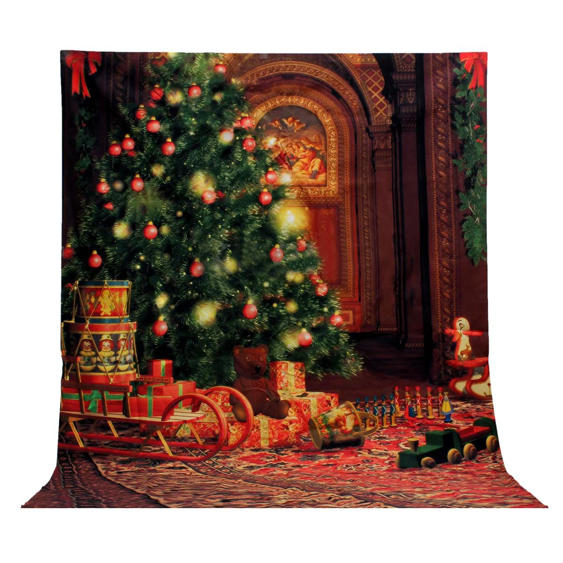 5x7FT Christmas Tree Carpet Photography Backdrop Studio Vinyl