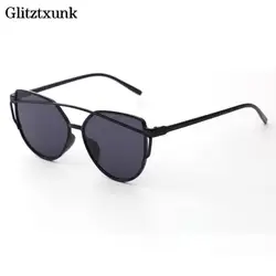 Glitztxunk 2018 солнцезащитные очки высокое качество Для женщин Для мужчин Винтаж очки кошачьи глаза Брендовая Дизайнерская обувь женские