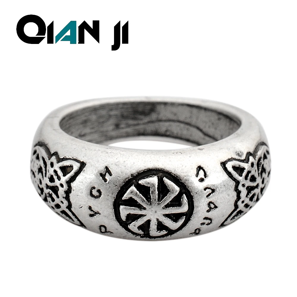 

Drop Shipping Slavic Rings kolovrat Ring Owl Symbols Talisman Ring Norse Rune Best Friend