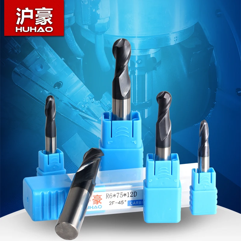 

R0.5*50*4D Real HRC45 2 flutes ball nose end mill milling cutter CNC router bit