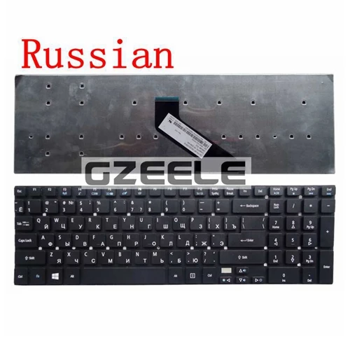 GZEELE RU русской клавиатуры ноутбука для 90.4YU07.SOR KBI170A410 MP-10K33U4-698 Packard Bell ENTG71BM ENTG81BA MS2397 TSX66 ENTG81A - Цвет: Черный