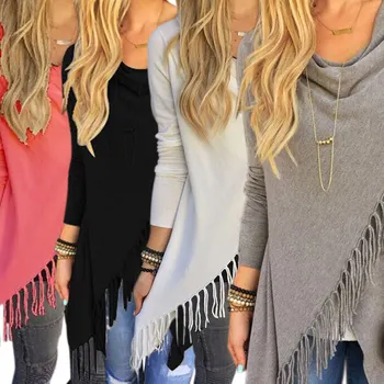 

New Fashion Spring Autumn Style Women Ladies Vintage Slim Coat Fringed Jacket Slash Coats Tops