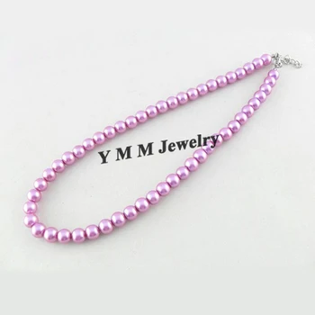 

8mm Violet Imitation Pearl Necklace, 17" Imitation Pearl Choker 24pcs/lot Free Shipping