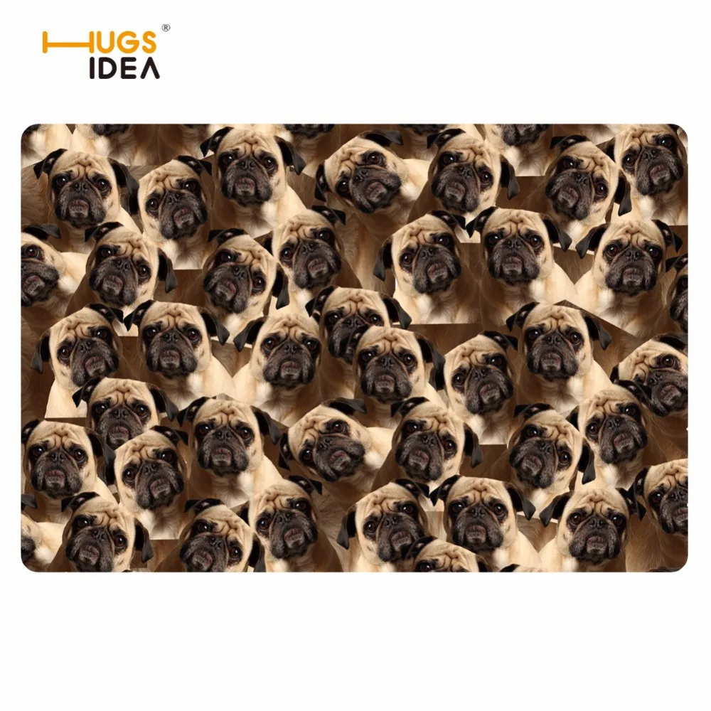 HUGSIDEA резиновая Ковры спереди Tapete тонкий двери Коврики Милые 3D животных собака мопс Хаски узор Кухня Ванная комната Спальня двери, пол коврики